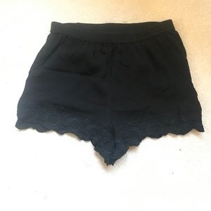 black shorts
